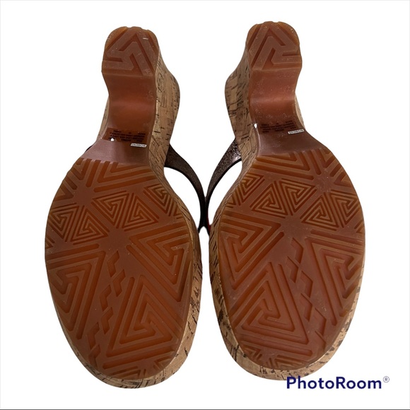 Size 8 Timberland Womens Heels Kickin Up Sand Pink Archwedge Thong Orange 92390 - Picture 5 of 9